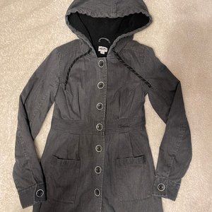 VANS HOODED CORDUROY OLIVE GREEN C0AT  SIZE SMALL